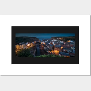 Staithes at Dusk, North Yorkshire Posters and Art